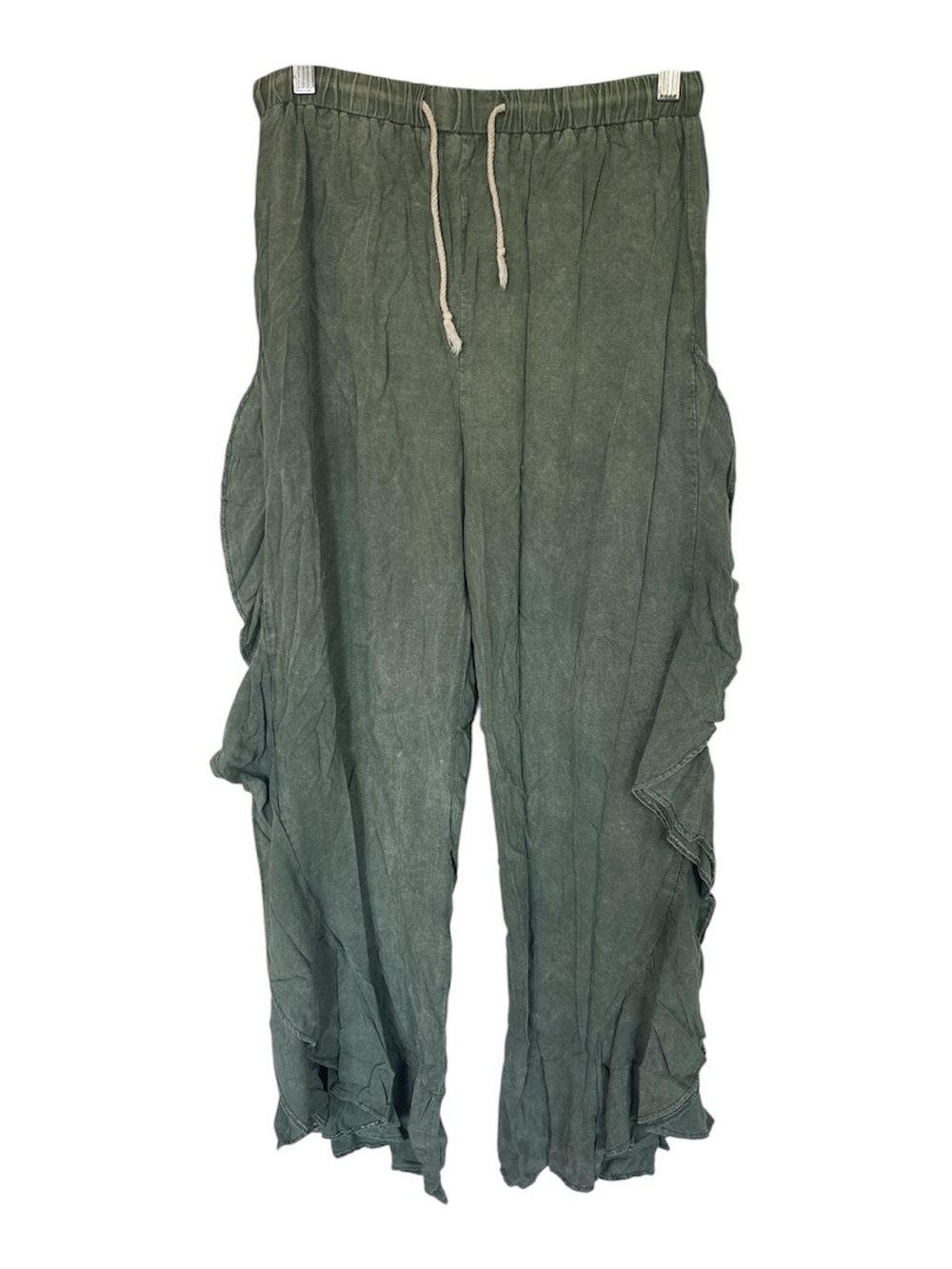 North Shore Olive Ruffle Drawstring Pants